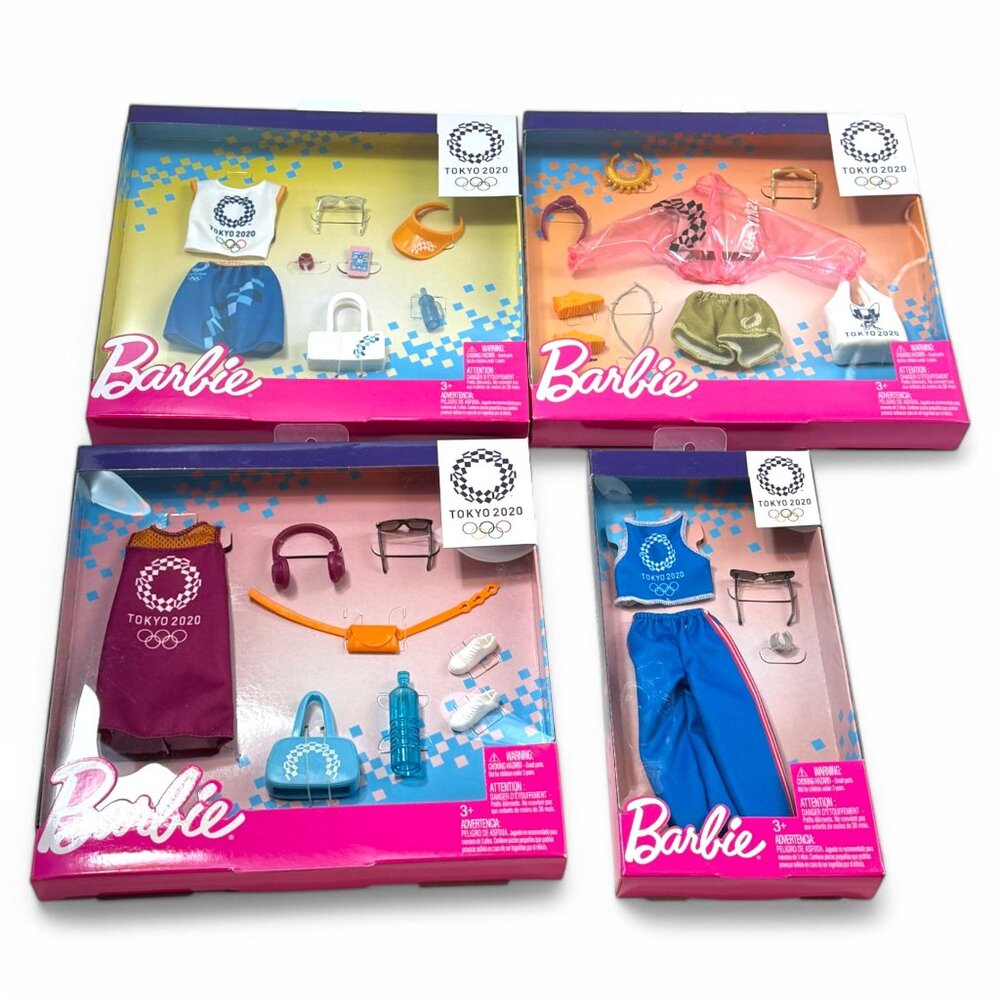 Barbie Fashion Doll Clothing 4 Oufits‎ Olympics 2020 Hong Kong Mattel 2020 New